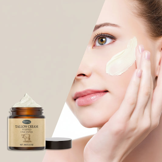 Natural Tallow Cream WoodSleep Unscented, Fragrance Free Face Cream for Sensitive Skin and Daily Moisturizing