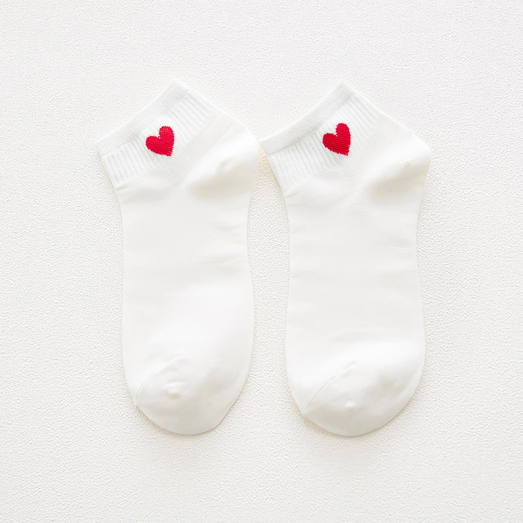 5 Pairs Heart Socks - Super Soft & Comfortable Love Pattern Socks Set