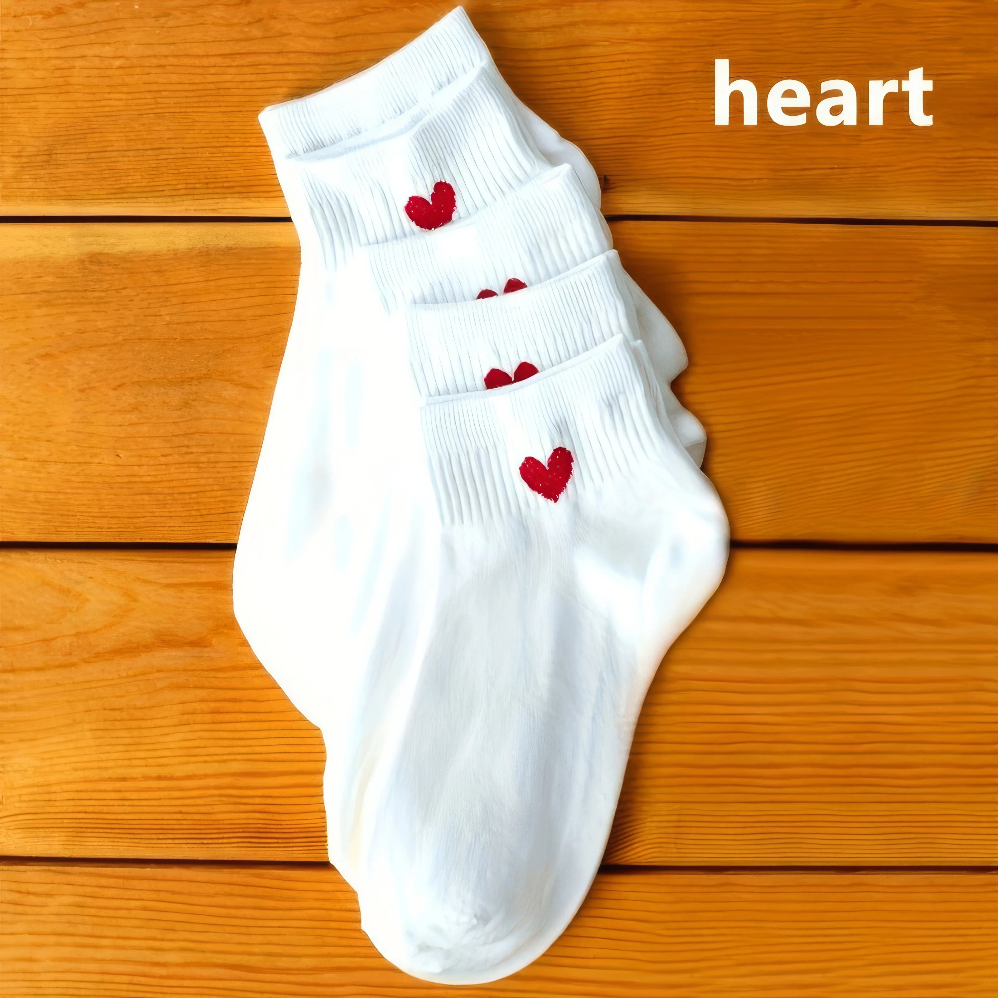 5 Pairs Heart Socks - Super Soft & Comfortable Love Pattern Socks Set