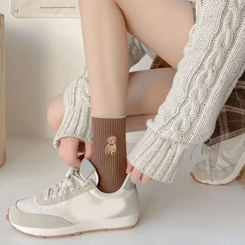 5 Pairs of Mixed Color Teddy bear socks for every occasion.