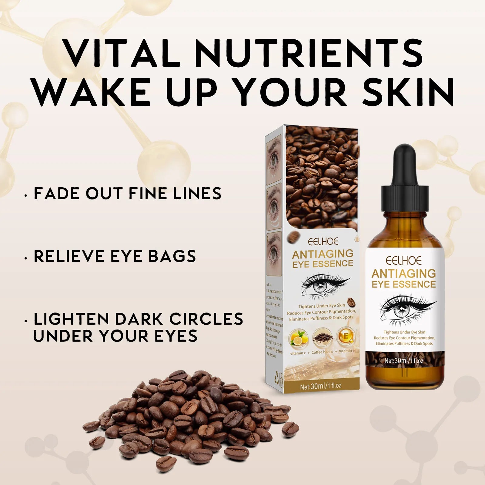 Eelhoe Anti-Aging Eye Serum for Dark Circles Pore Minimization Fine Line Reduction And Eye Bag Elimination Youthful Eye Care Essence