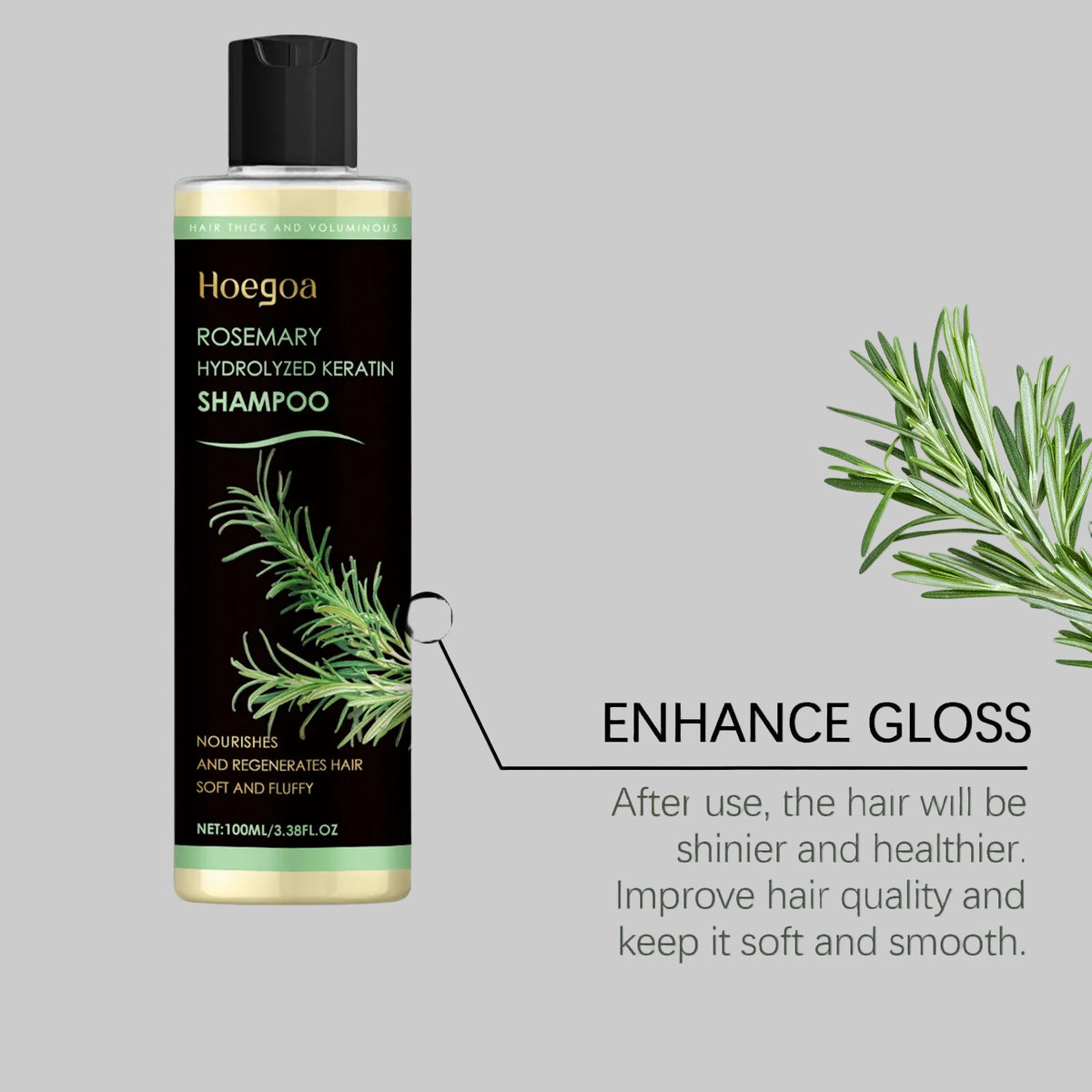Hoegoa Rosemary Volumizing Shampoo help  to  remove buildup, while leaving your hair feeling clean, soft, smooth, and refreshed.