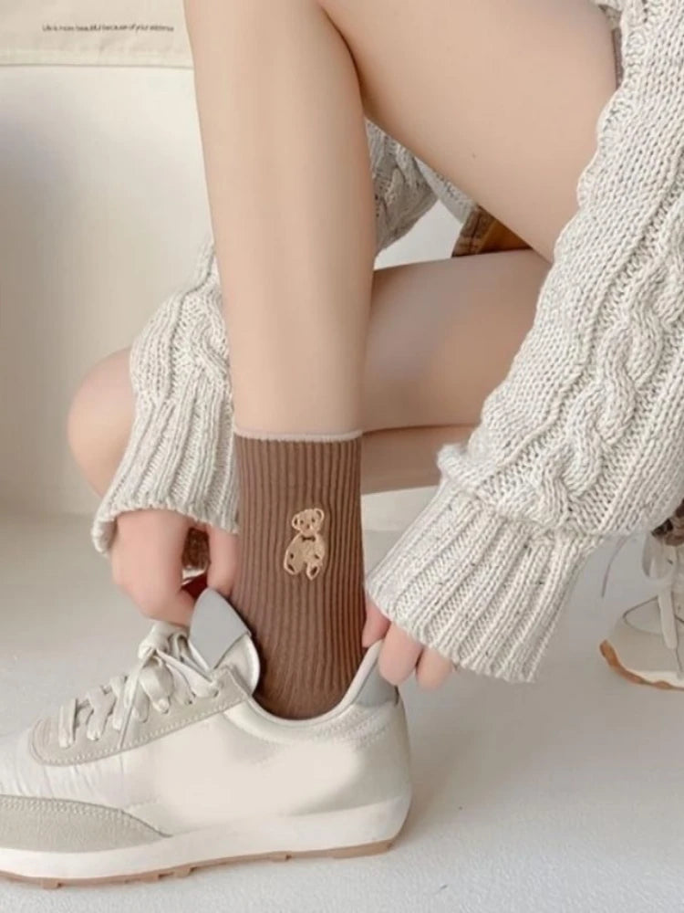 5 Pairs of Mixed Color Teddy bear socks for every occasion.