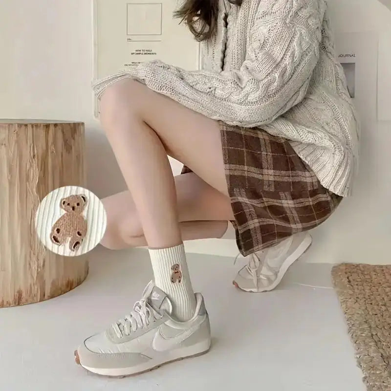 5 Pairs of Mixed Color Teddy bear socks for every occasion.