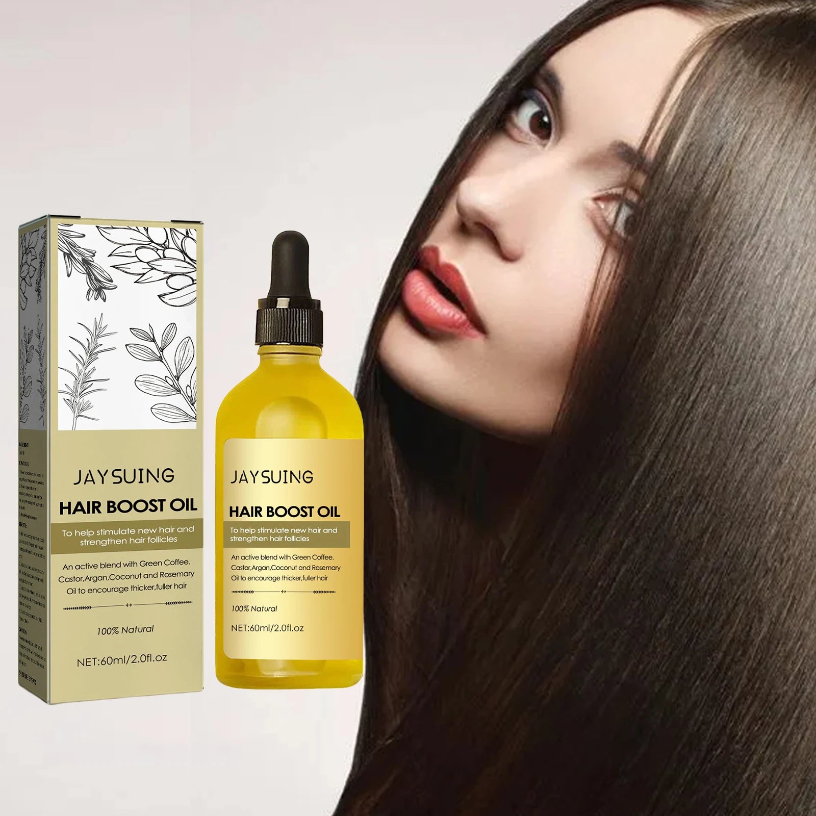 Jaysuing 60ml Rosemary Essential Oil for Hair Boost Prevents Hair Loss Nourishes Scalp Reduces Frizz And Split Ends  Natural Plant-Based