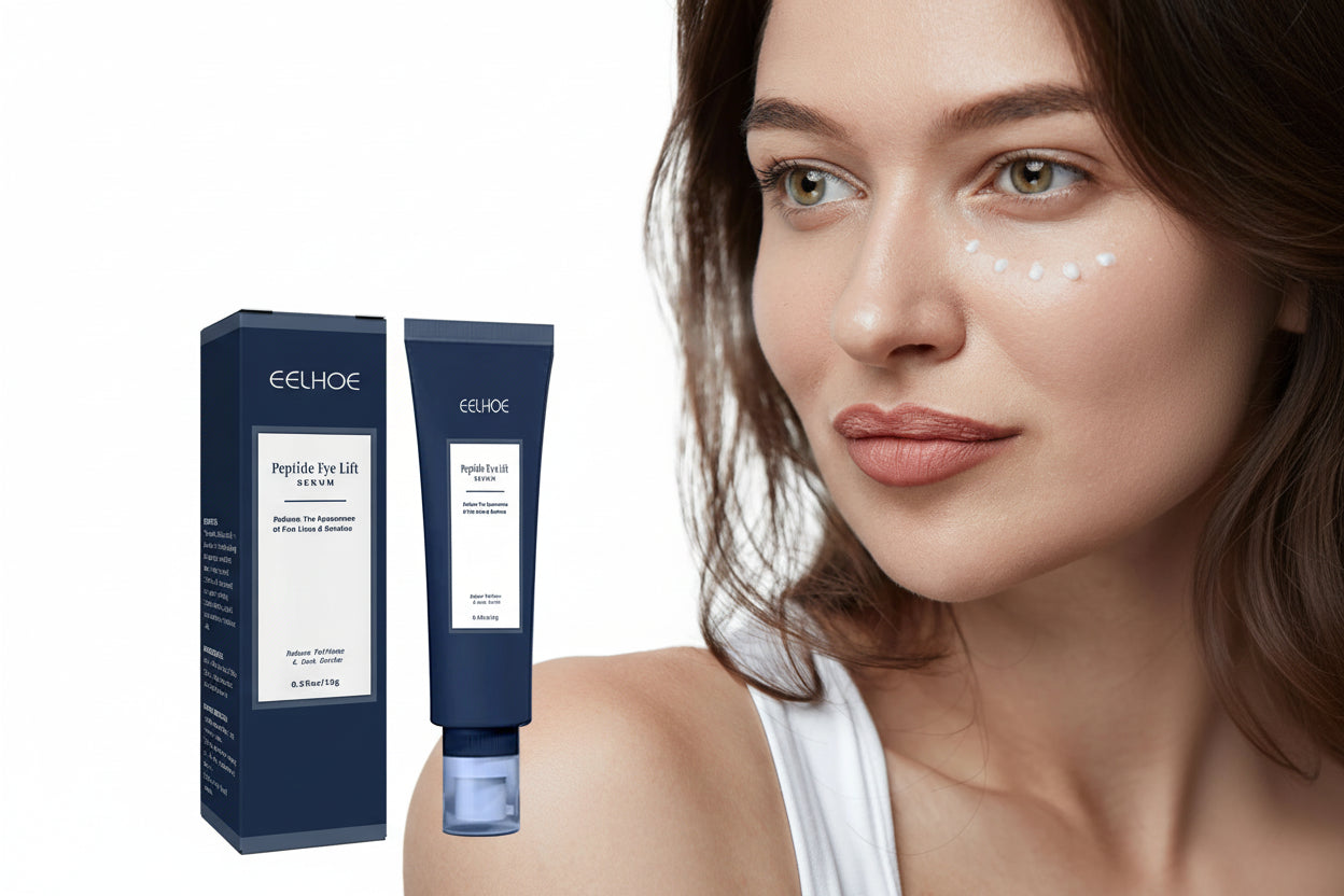 Hyaluronic Acid Eye Serum for Dark Circles & Puffiness - Moisturizing Eye Essence with Massager for Skin Care around Eyes