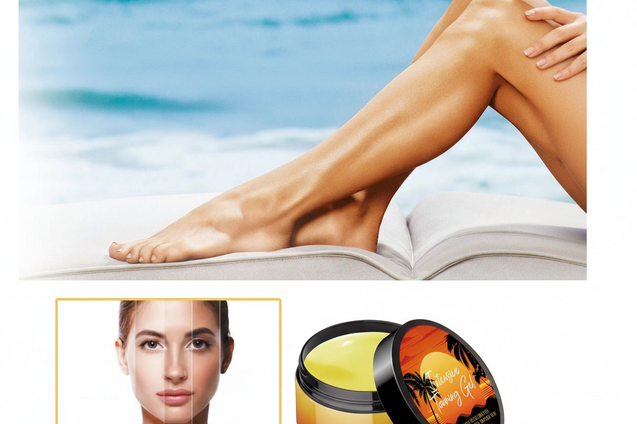 EELHOE Fast Tanning Care Gel Natural Bronzer Refreshing Moisturizing Body Tanning Aid Cream with Shea Butter Carrot Seed Oil Coconut Oil