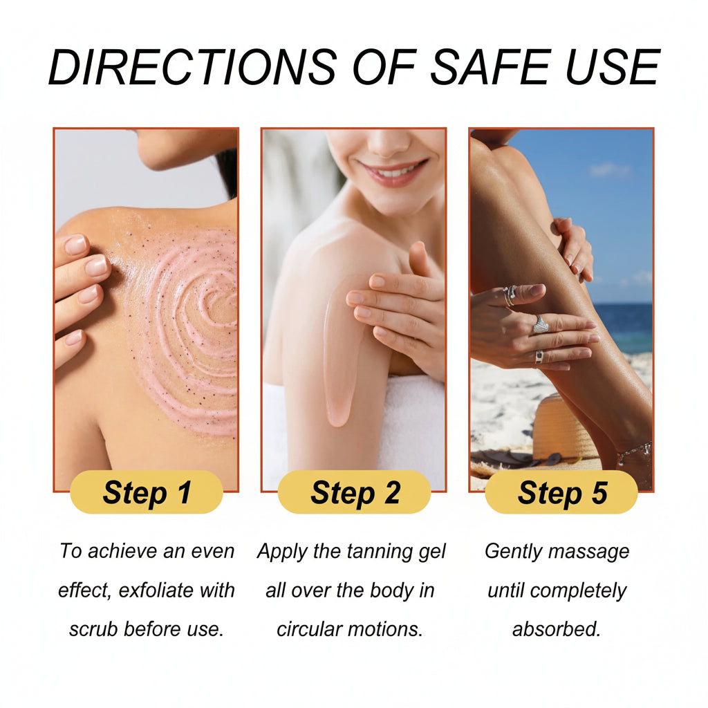 EELHOE Fast Tanning Care Gel Natural Bronzer Refreshing Moisturizing Body Tanning Aid Cream with Shea Butter Carrot Seed Oil Coconut Oil