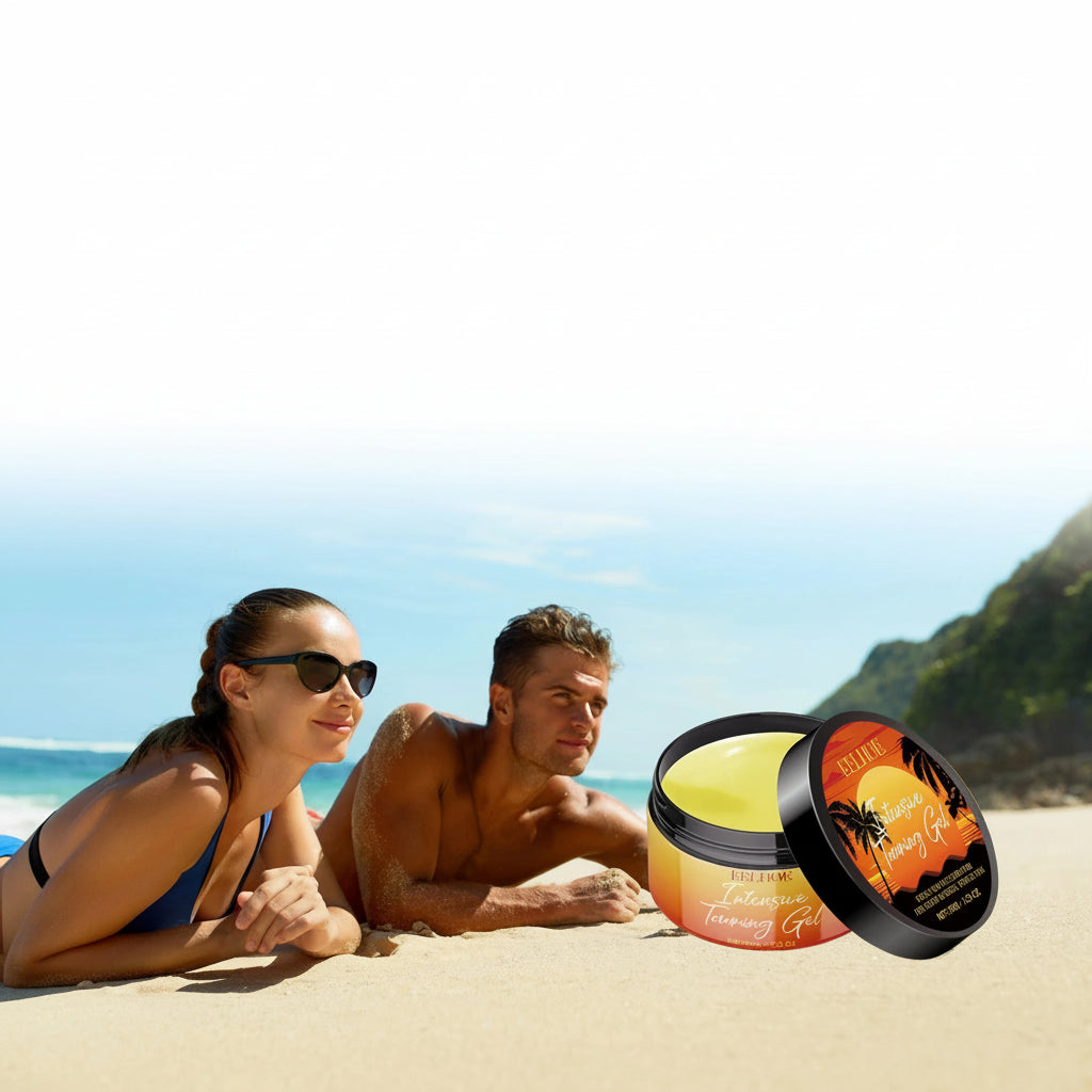 EELHOE Fast Tanning Care Gel Natural Bronzer Refreshing Moisturizing Body Tanning Aid Cream with Shea Butter Carrot Seed Oil Coconut Oil