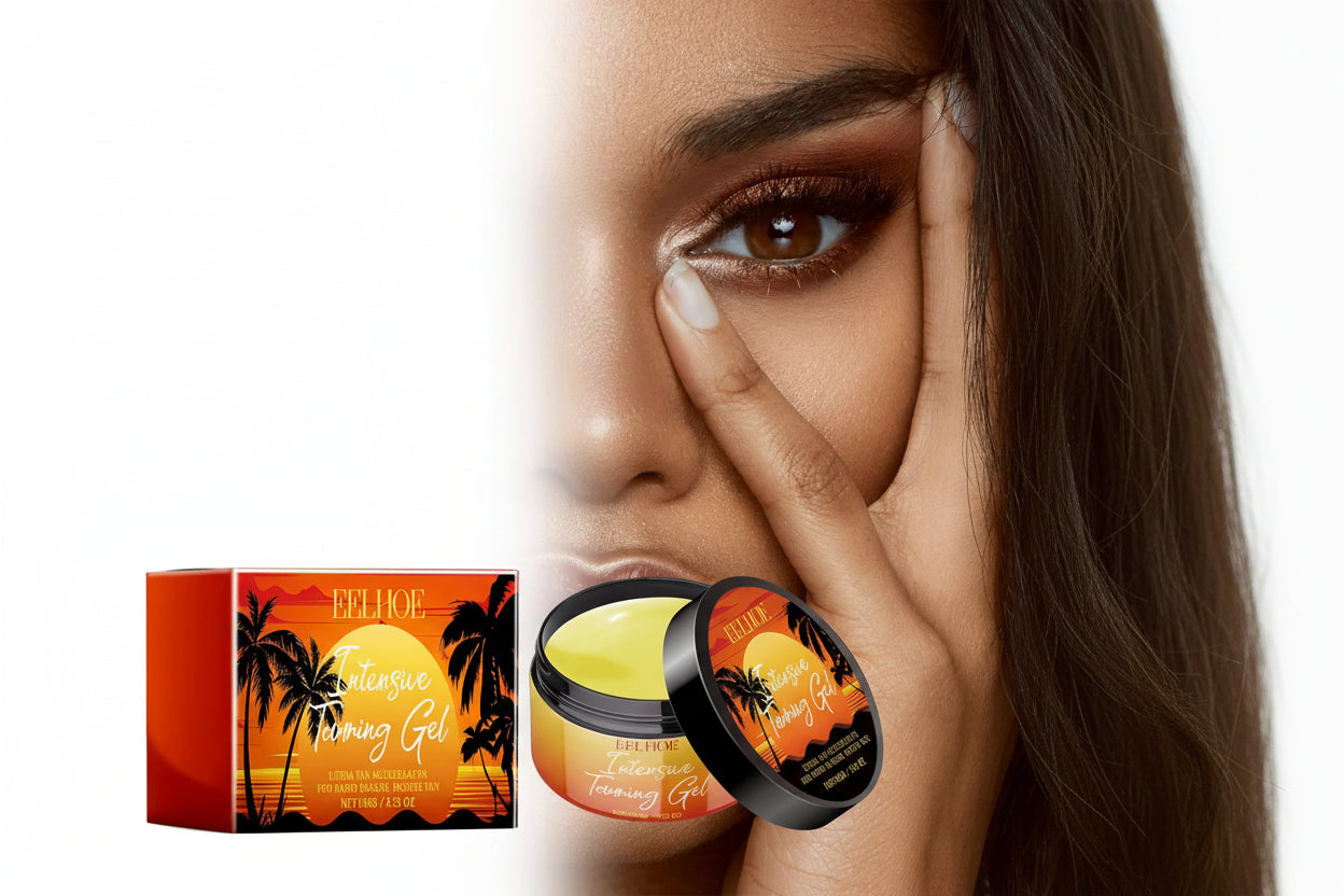 EELHOE Fast Tanning Care Gel Natural Bronzer Refreshing Moisturizing Body Tanning Aid Cream with Shea Butter Carrot Seed Oil Coconut Oil