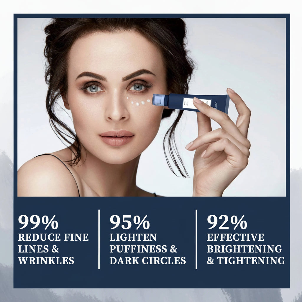 Hyaluronic Acid Eye Serum for Dark Circles & Puffiness - Moisturizing Eye Essence with Massager for Skin Care around Eyes