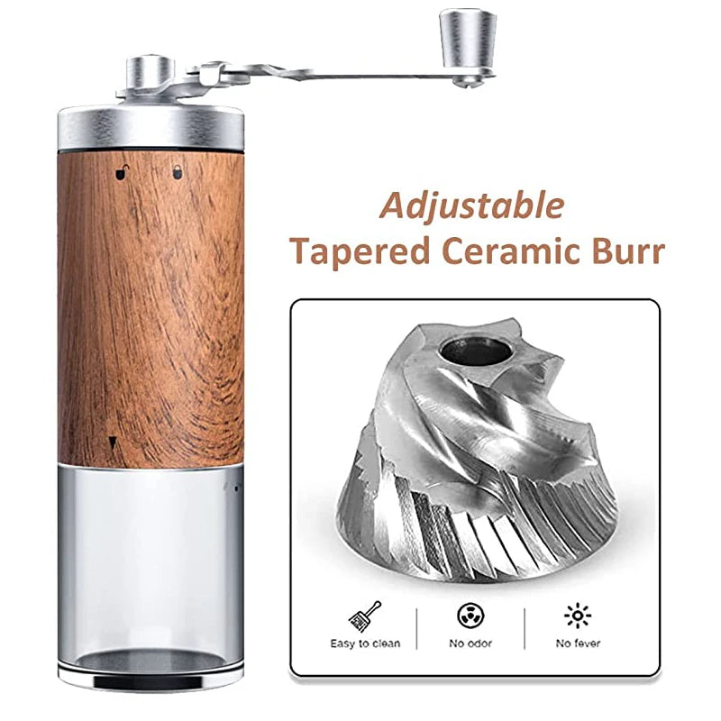 Portable adjustable coffee grinder.